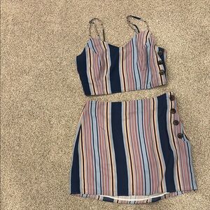 Lulu's Multicolor Striped Skirt